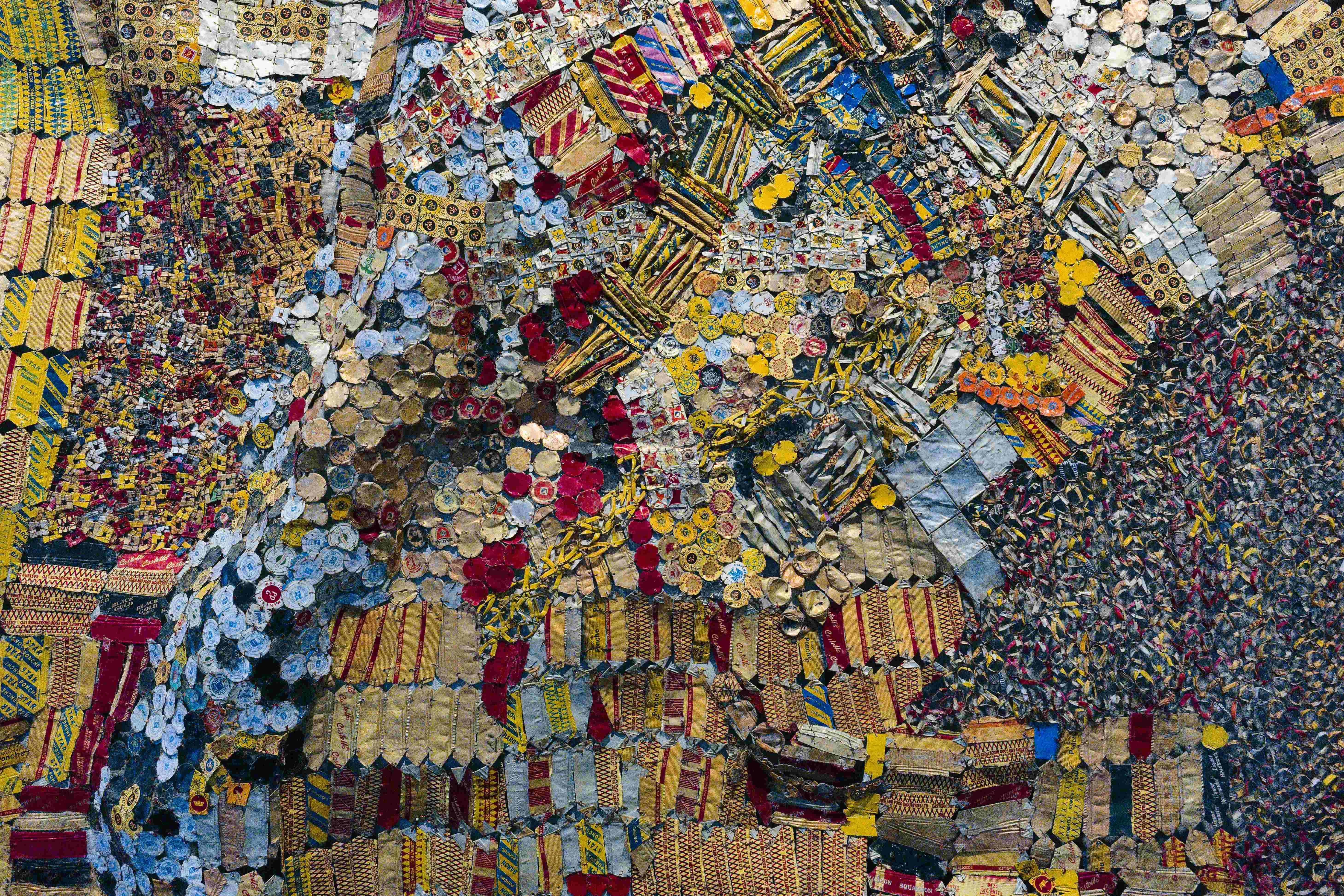 Colorful Textile Mosaic Collage