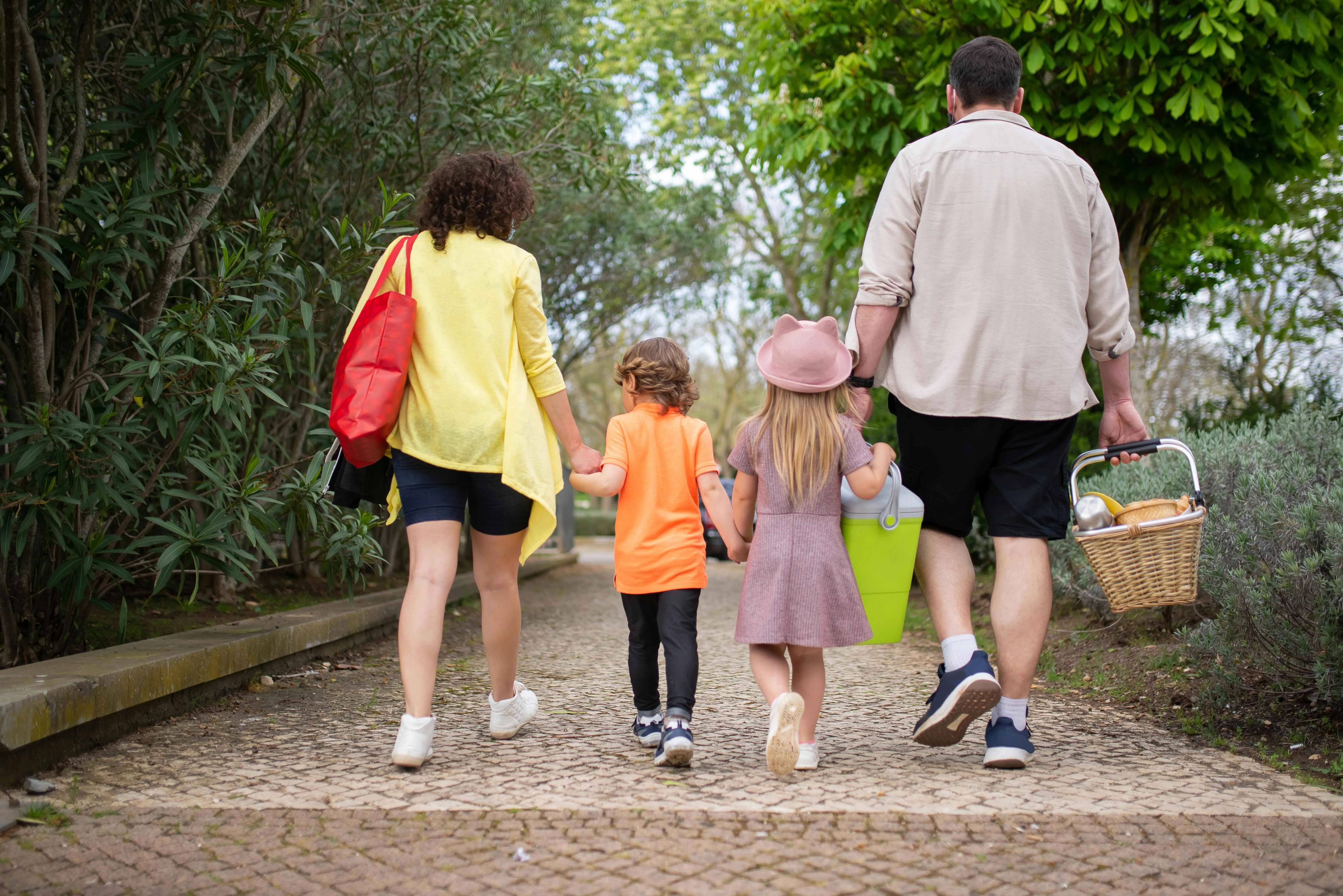 Family picnic park stroll