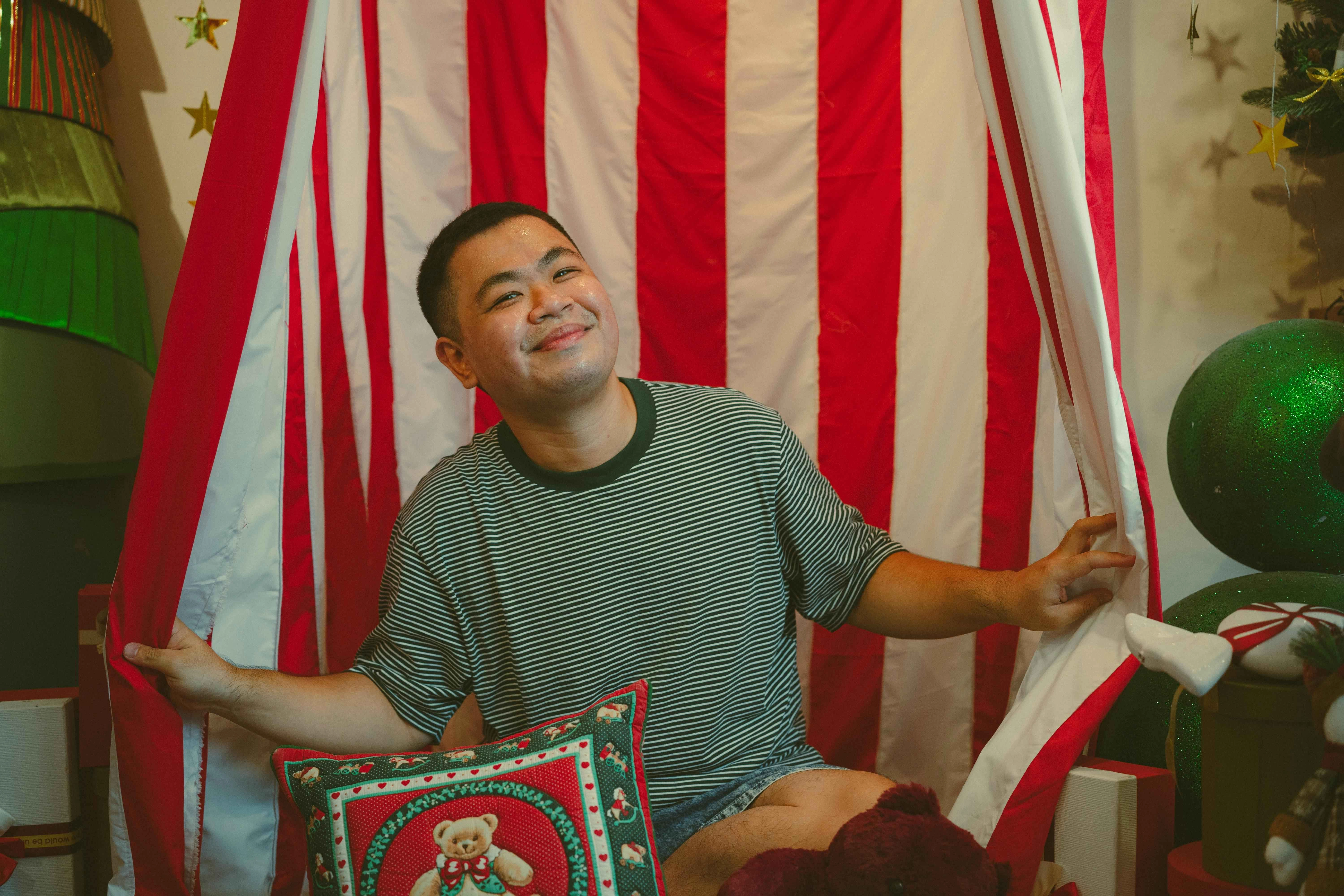Festive Asian Man Smiling Festive Asian Man Smiling