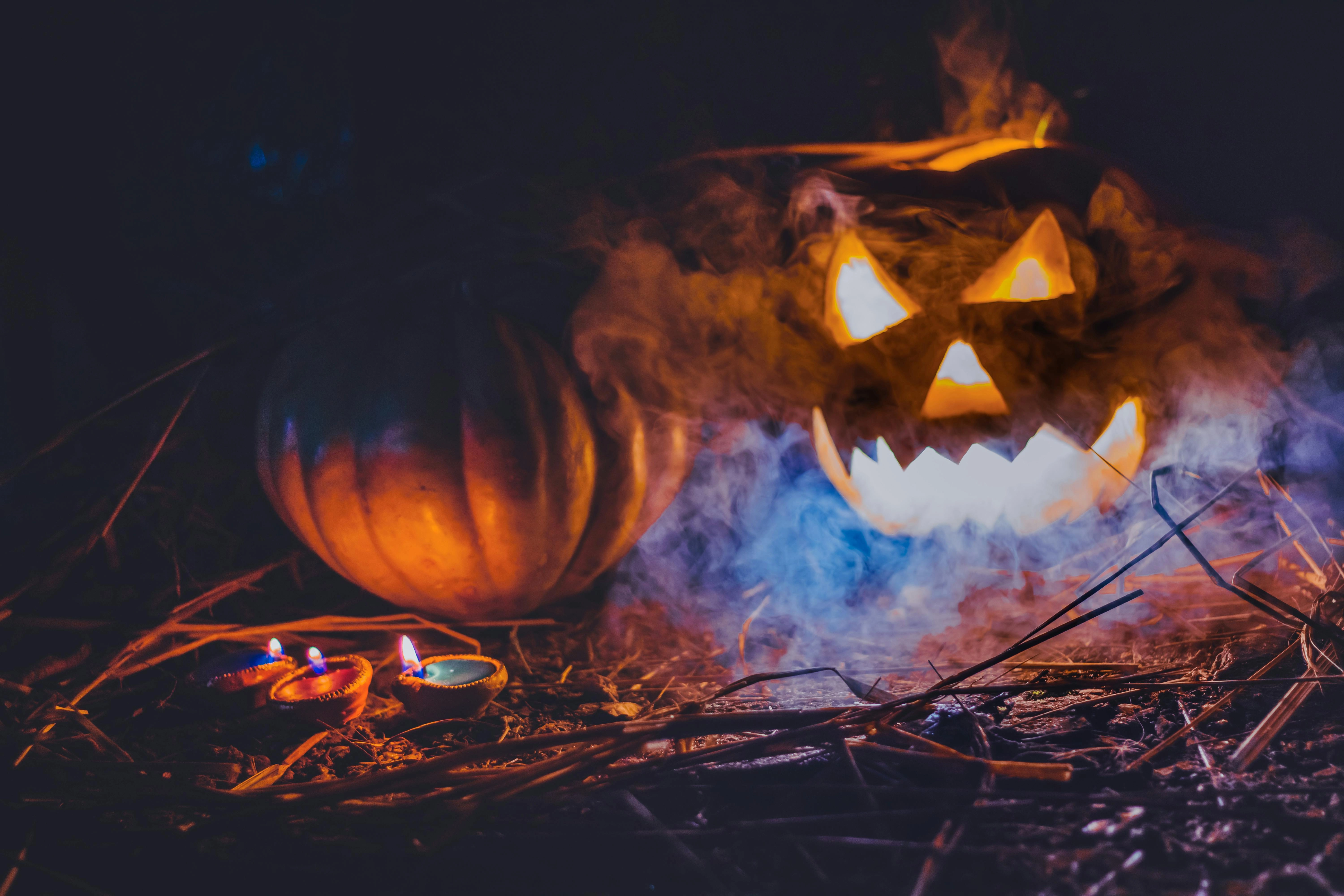 Spooky Halloween Pumpkin Scene