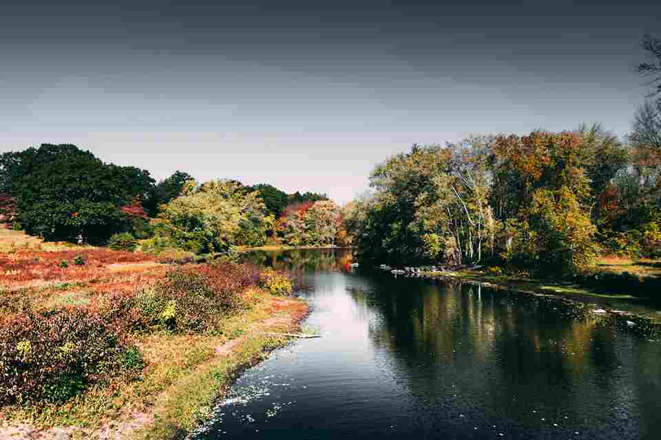 Tranquil Autumn River Scene Tranquil Autumn River Scene