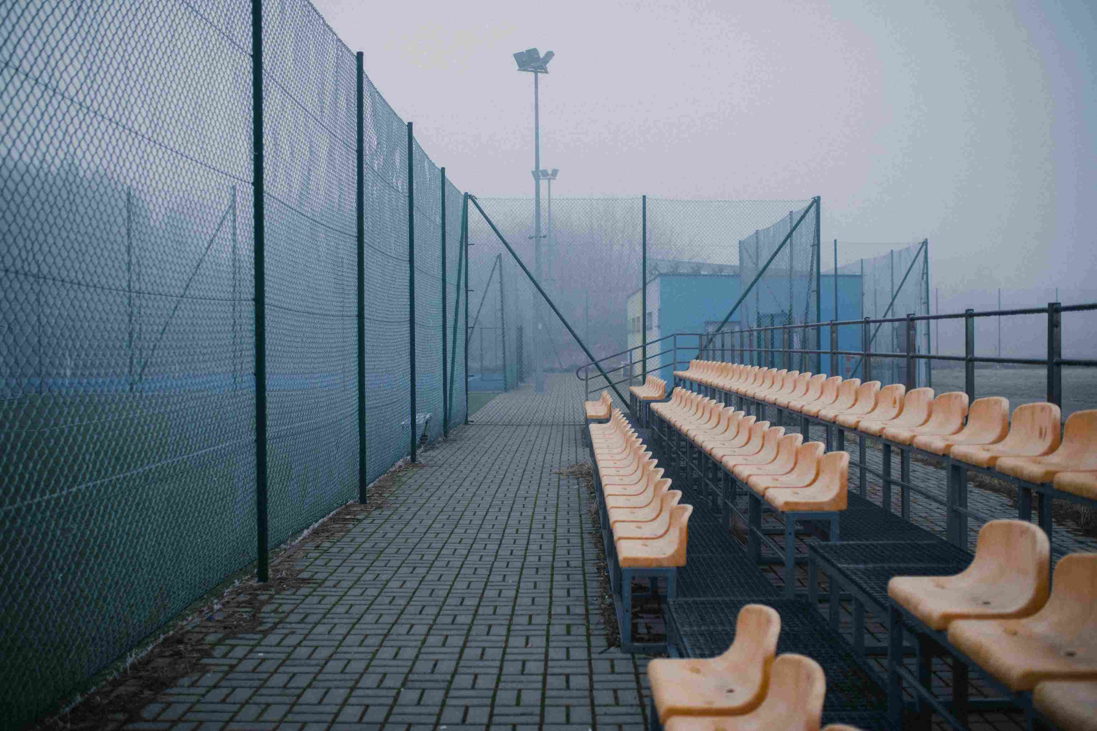 Foggy Sports Field Bleachers Foggy Sports Field Bleachers