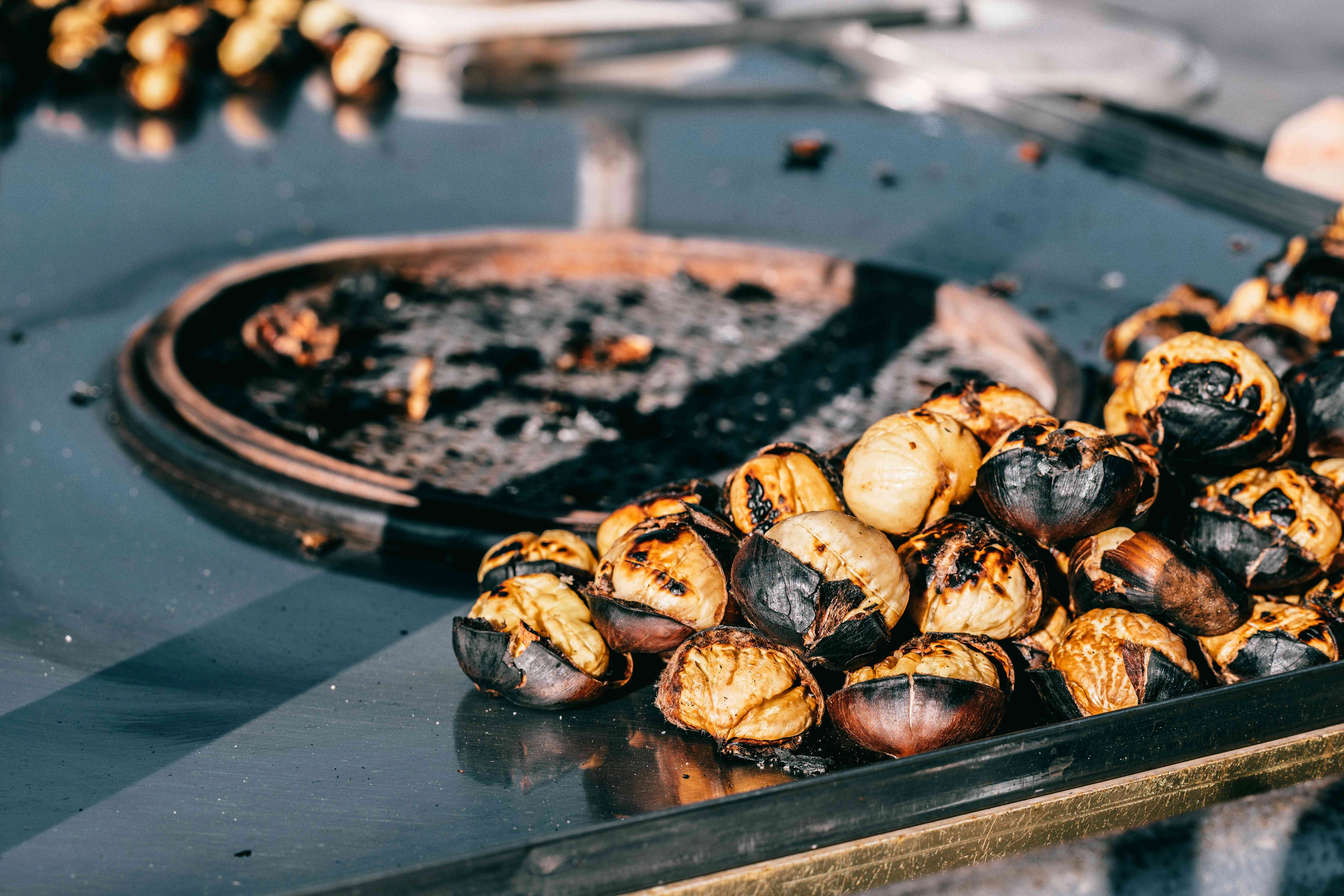 Roasted Chestnuts on Grill Roasted Chestnuts on Grill