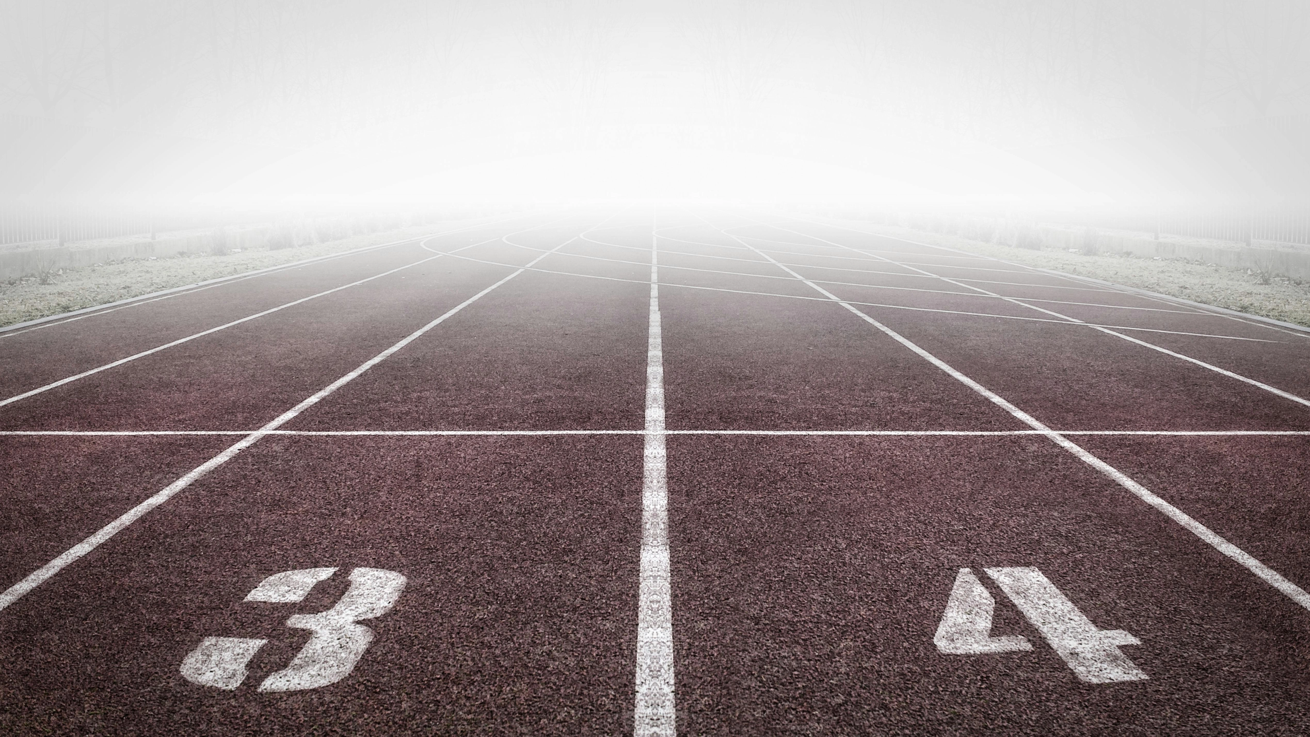 Foggy Track Starting Line Foggy Track Starting Line