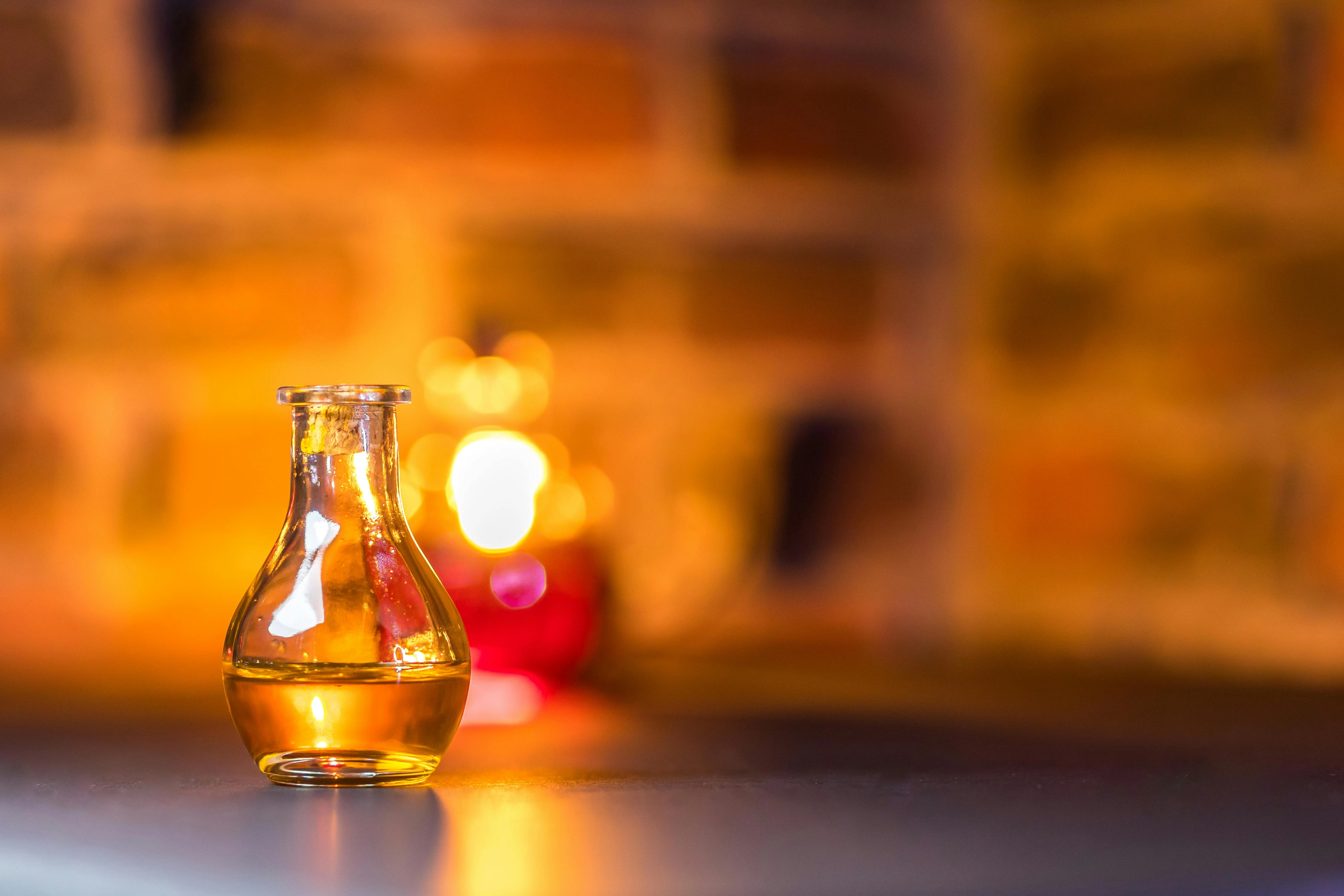 Glowing Oil in Bottle