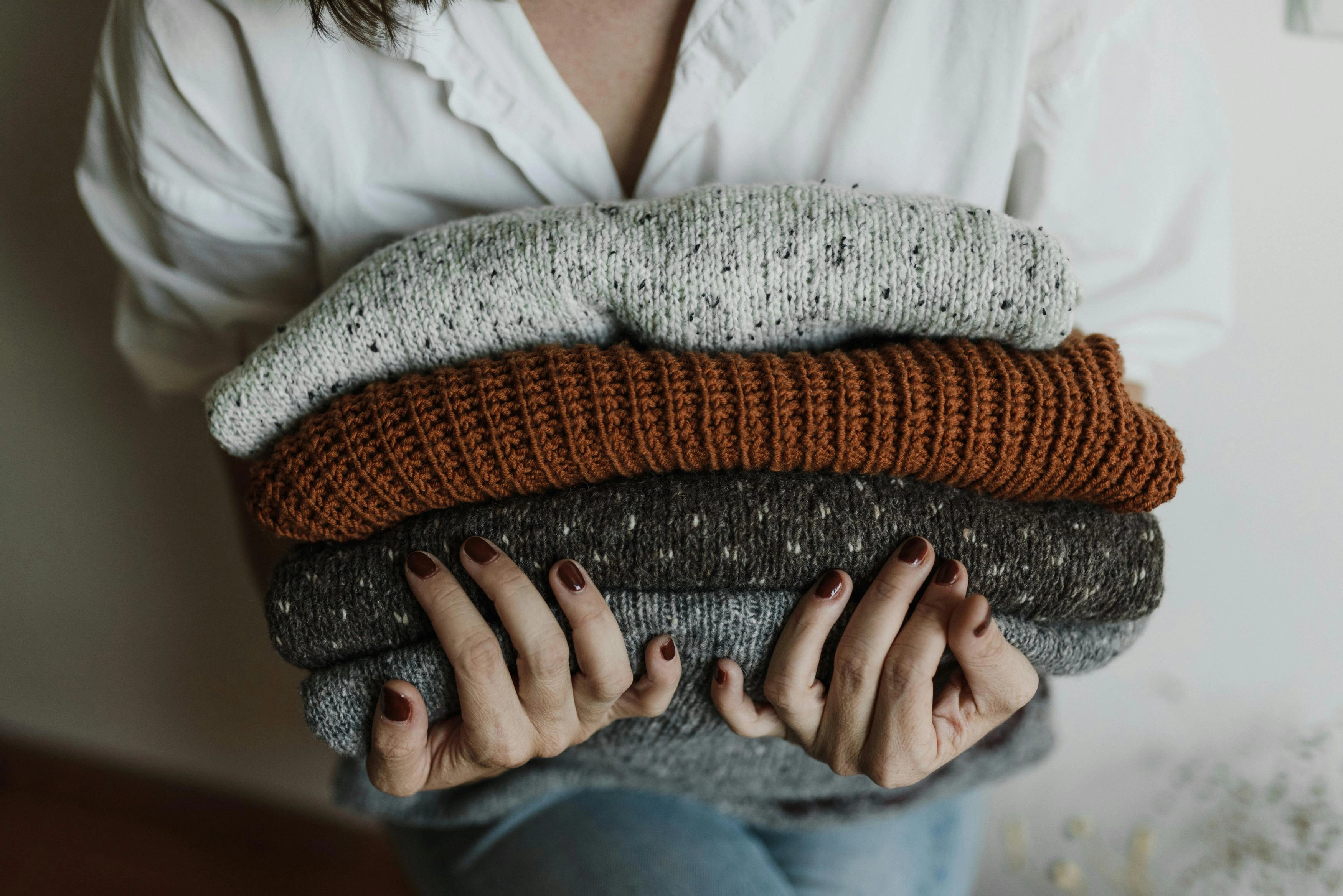 Cozy Autumn Sweater Stack Cozy Autumn Sweater Stack