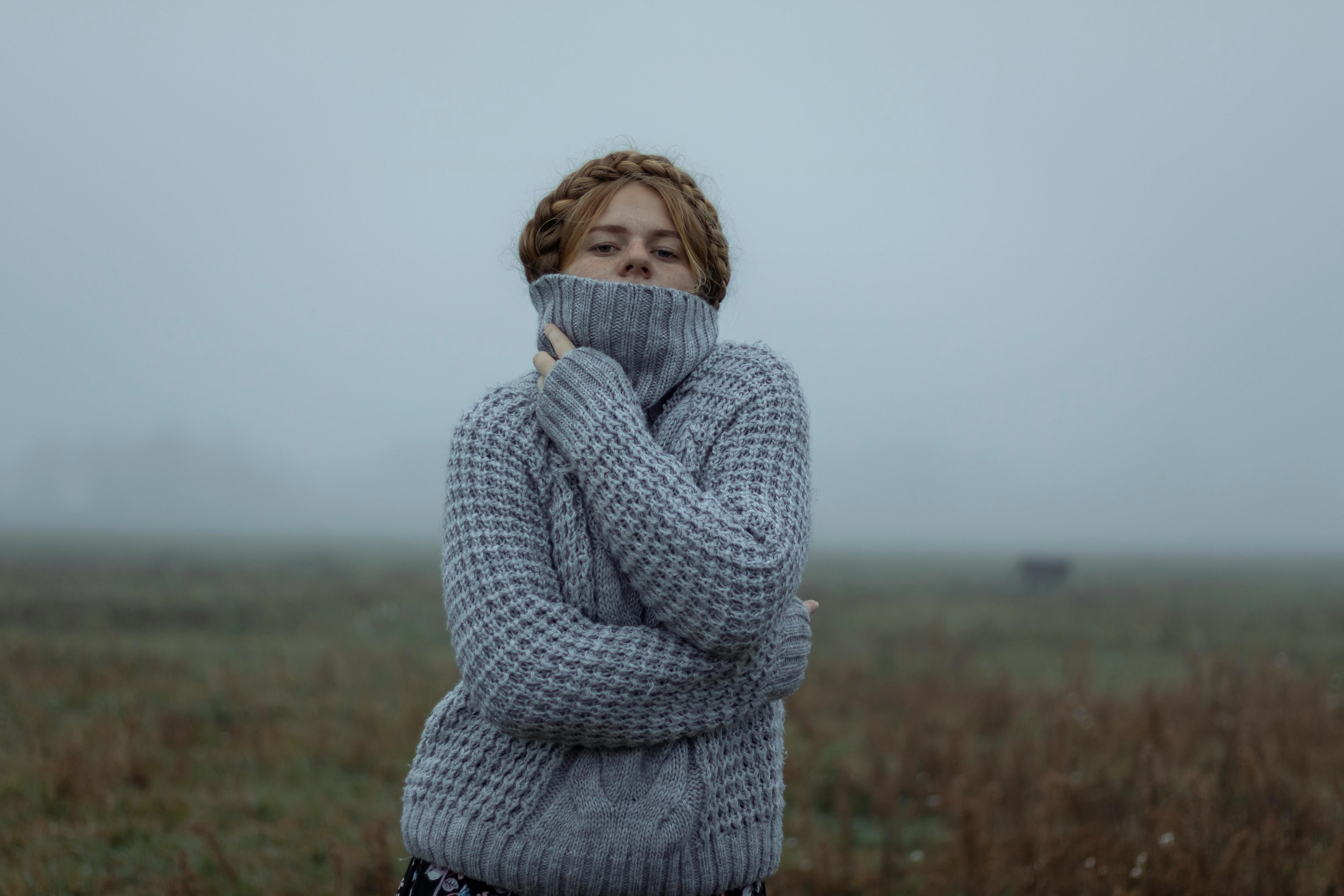 Misty Field Melancholy Portrait