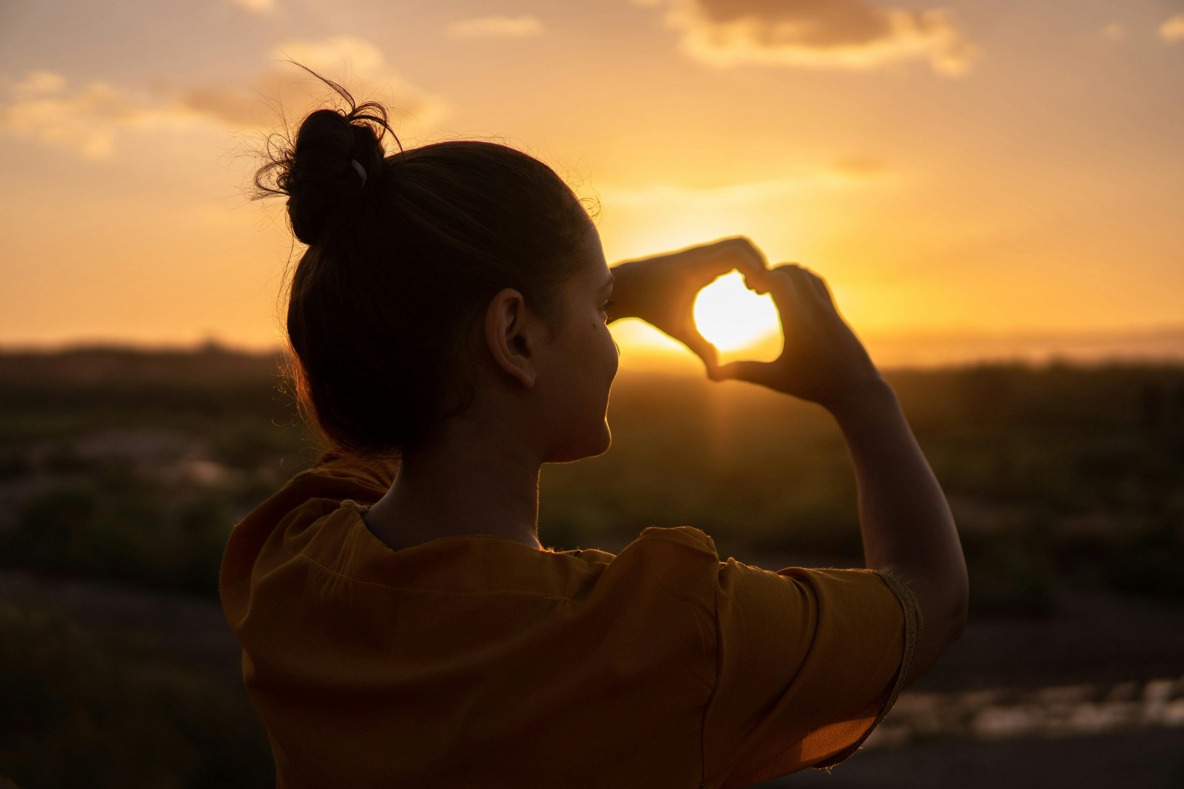 Sunset Heart Shape Silhouette Sunset Heart Shape Silhouette