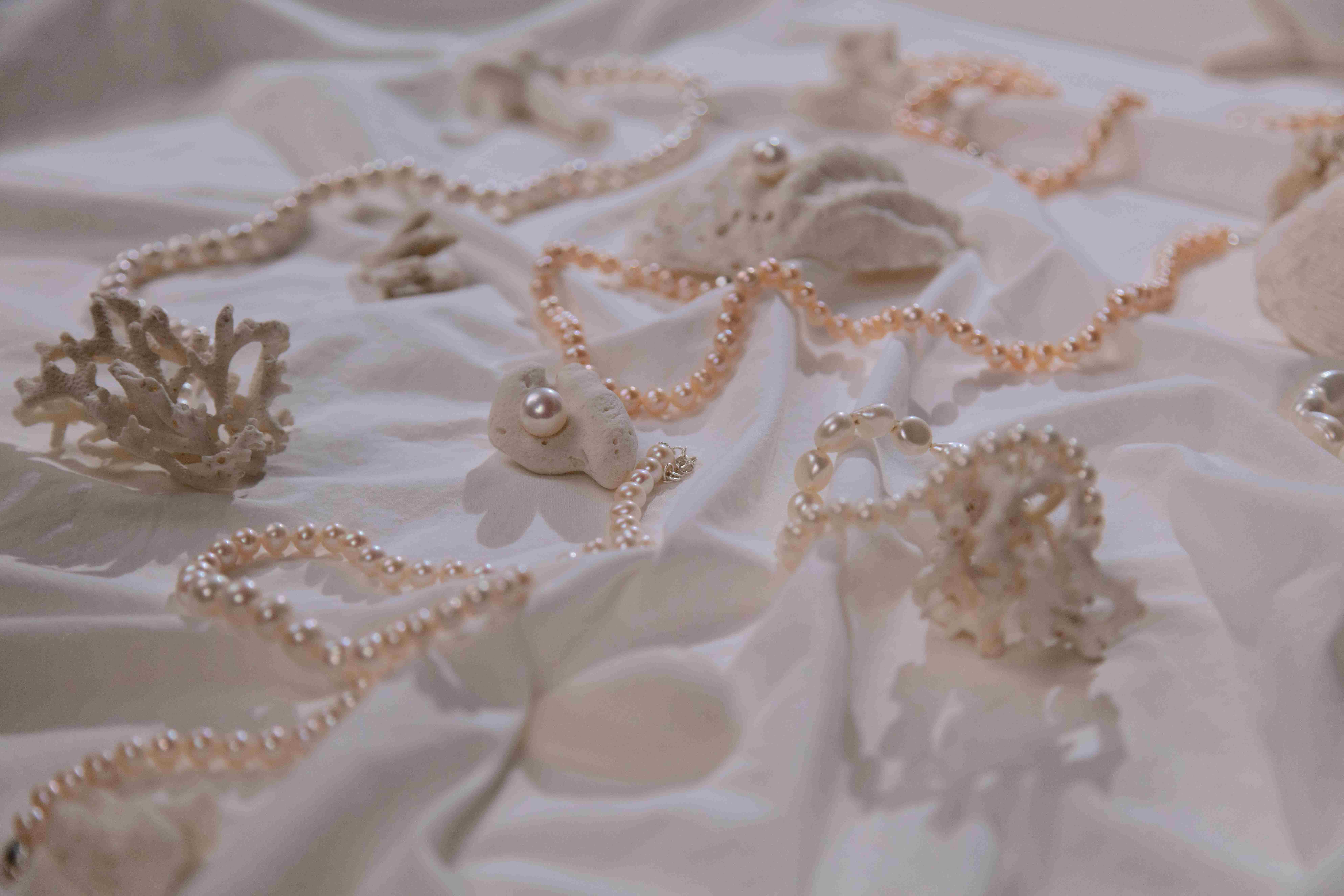 Pearls and Coral Elegance