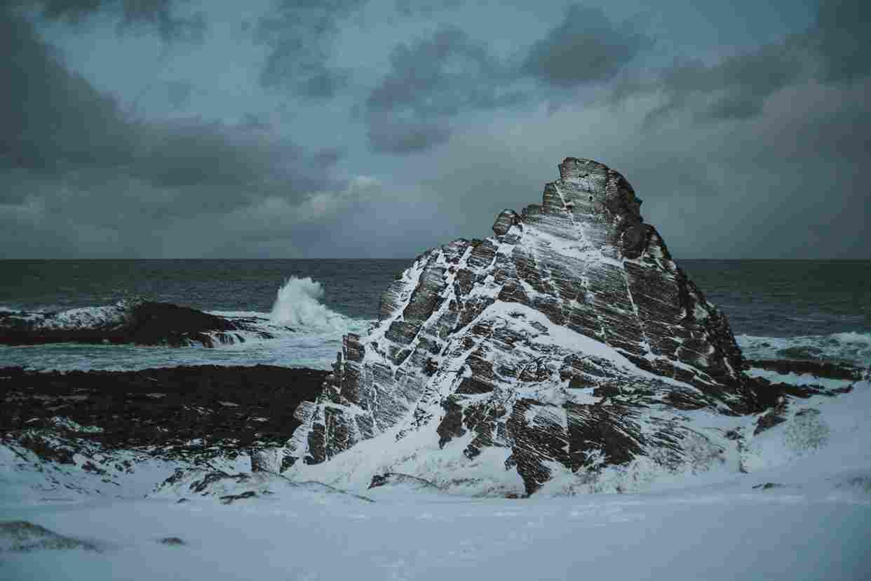 Stormy Coastal Rock Formation