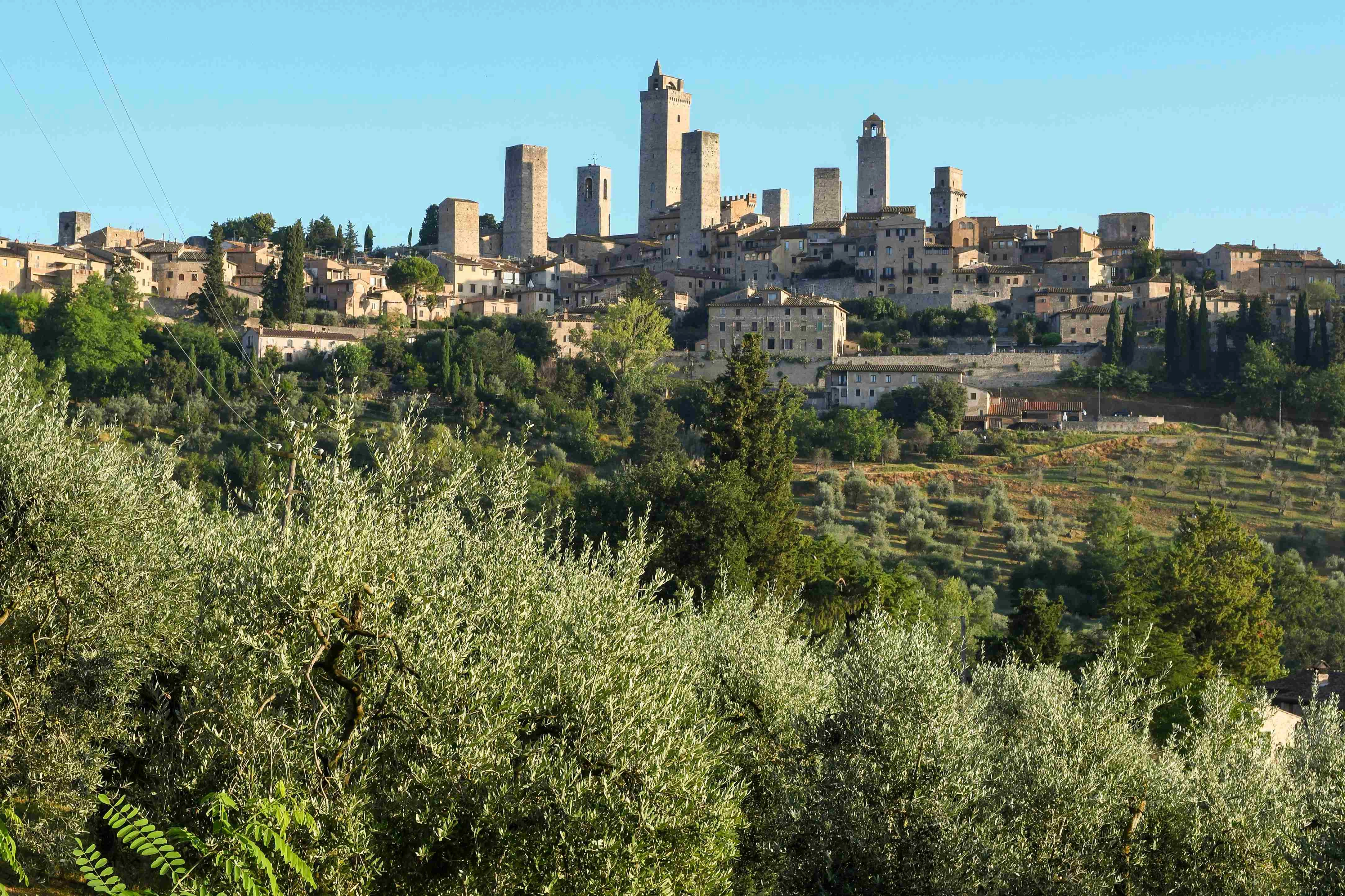 Tuscan hillside town skyline Tuscan hillside town skyline