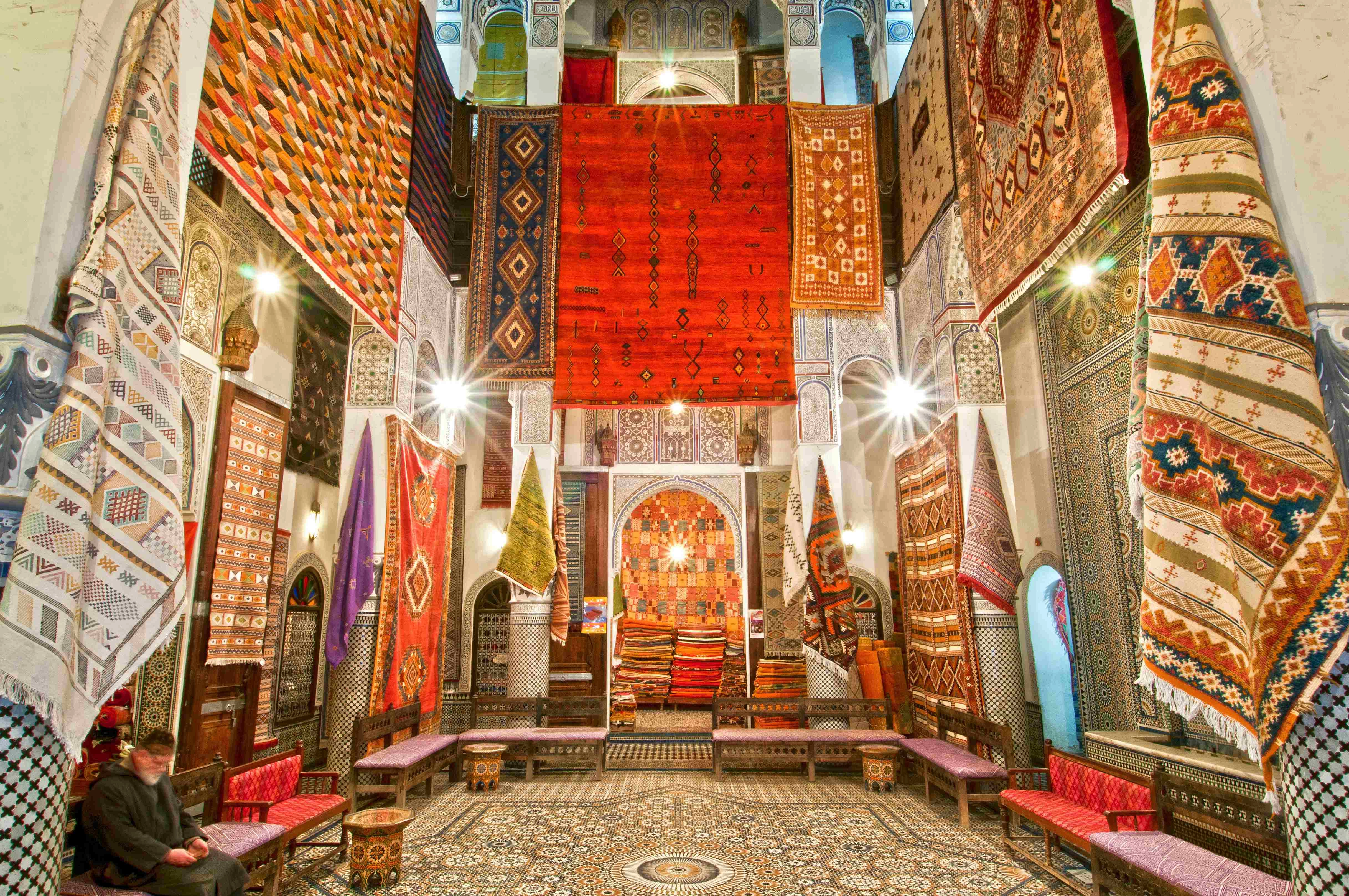 Vibrant Moroccan Carpet Bazaar