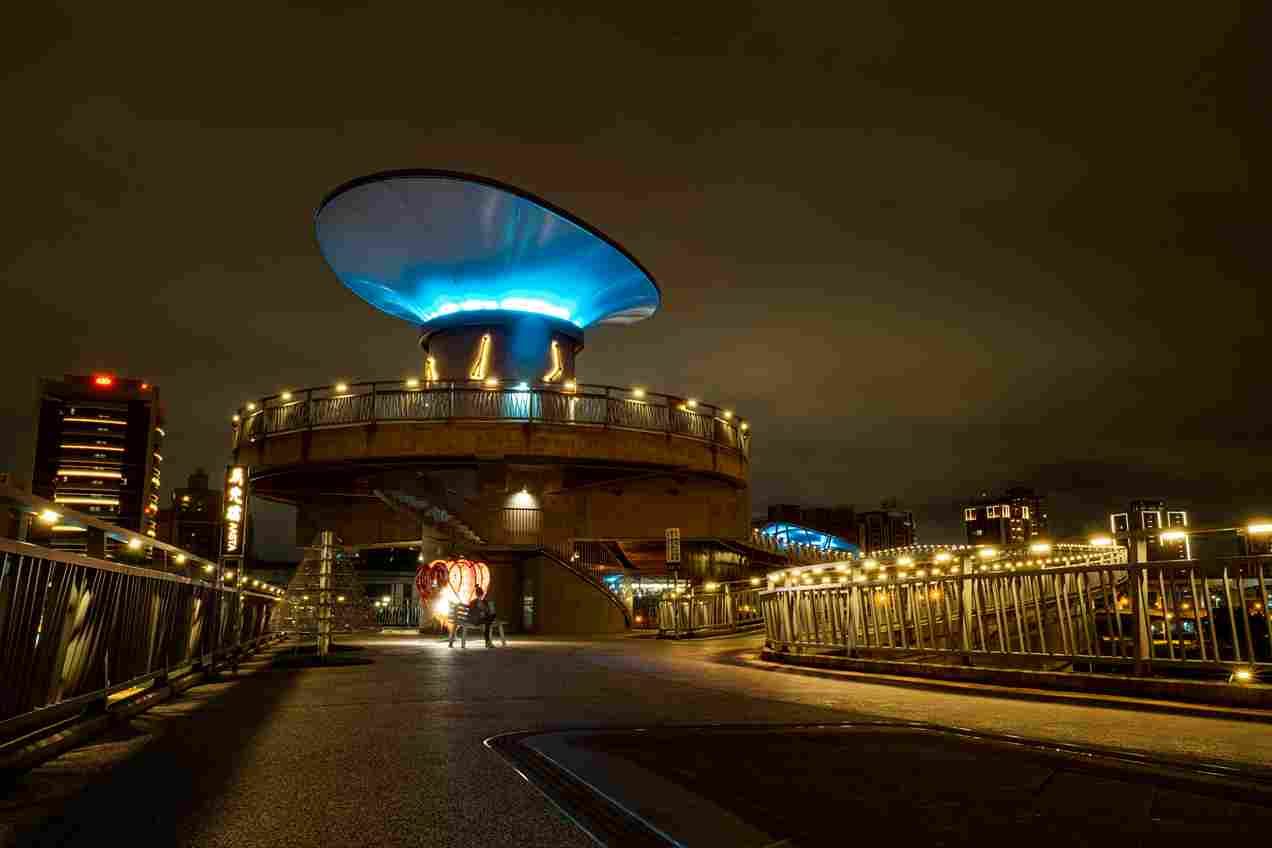 Futuristic Illuminated Night Structure Futuristic Illuminated Night Structure