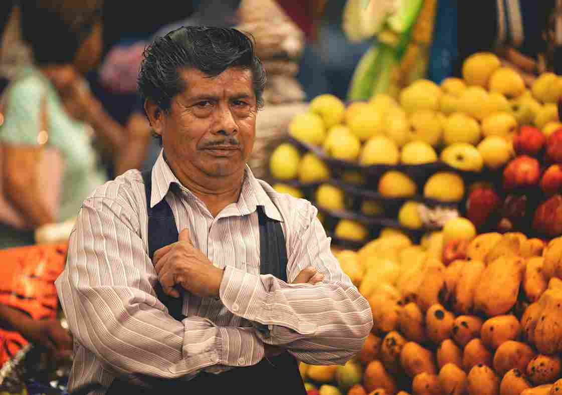Market Vendor's Colorful Display Market Vendor's Colorful Display