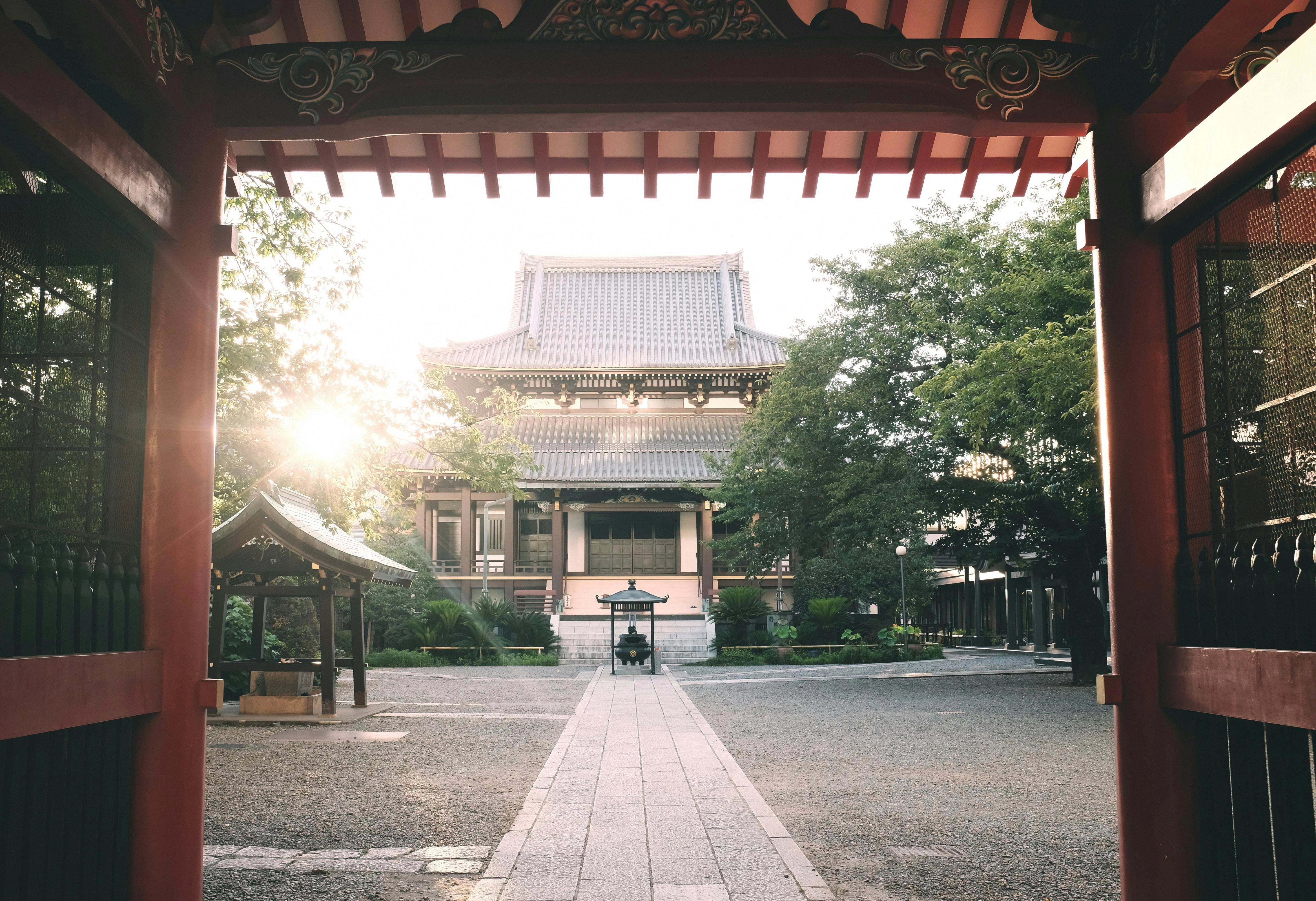 Serene Japanese Temple Entrance Serene Japanese Temple Entrance
