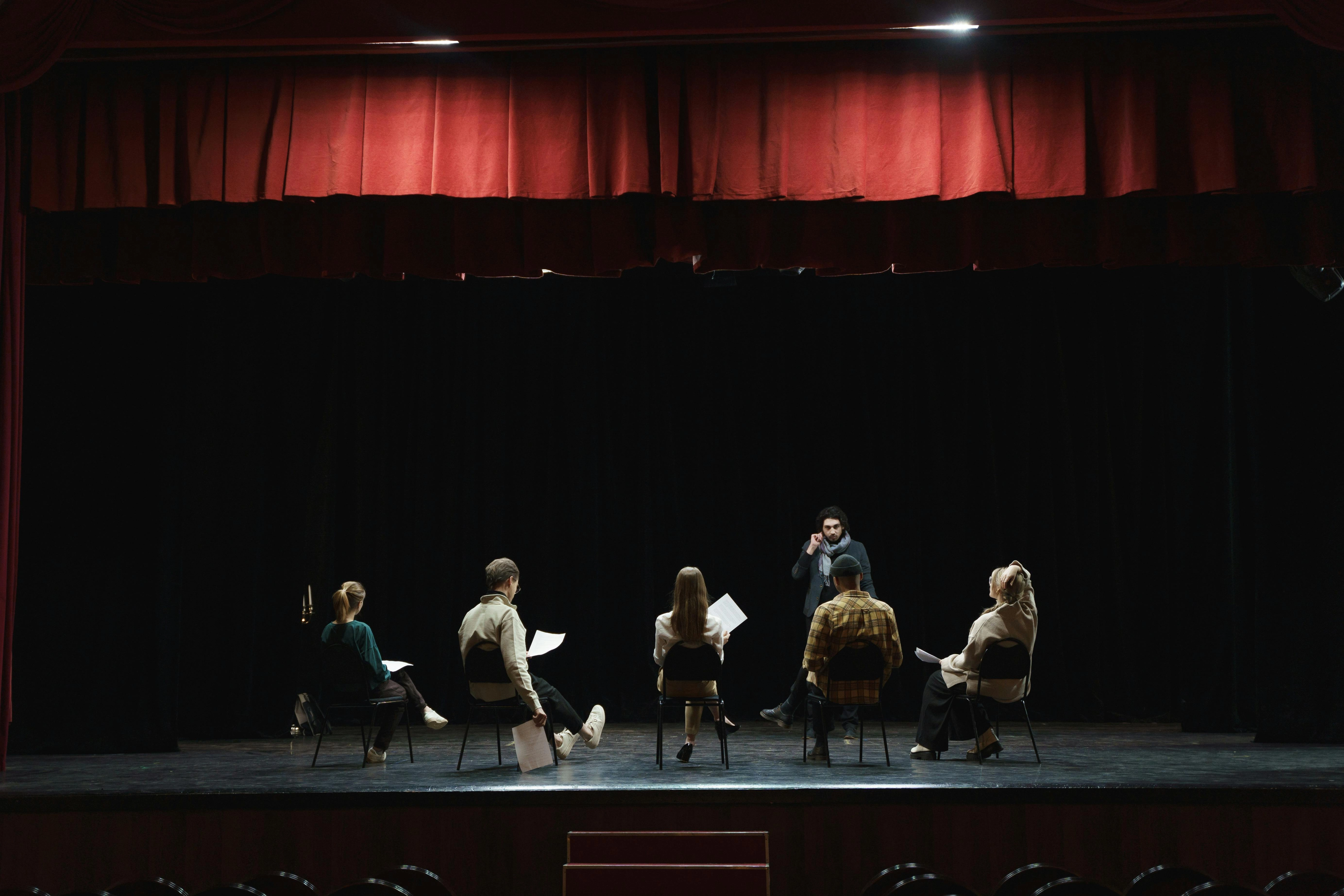 Theater rehearsal in progress Theater rehearsal in progress