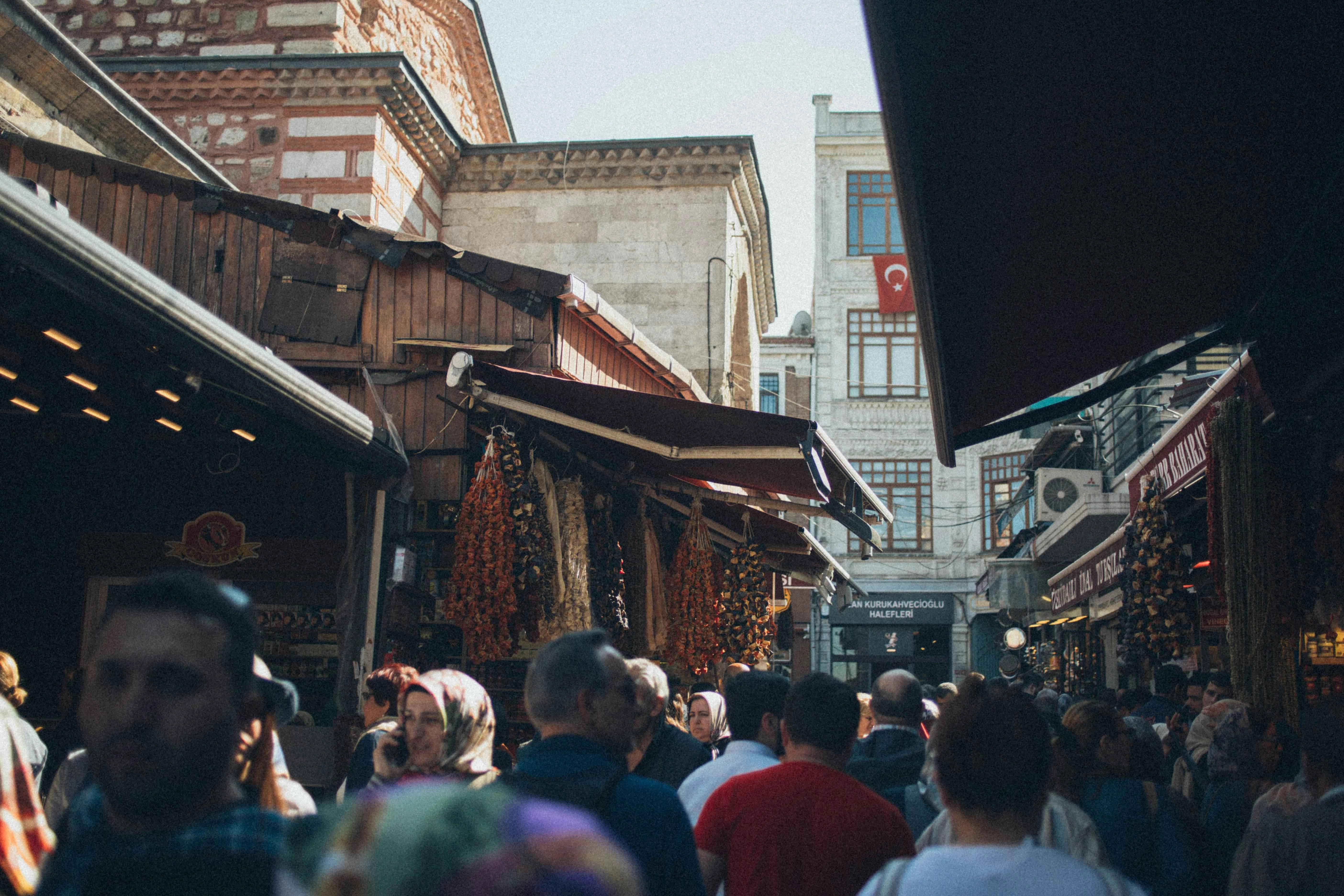 Bustling Turkish Market Scene