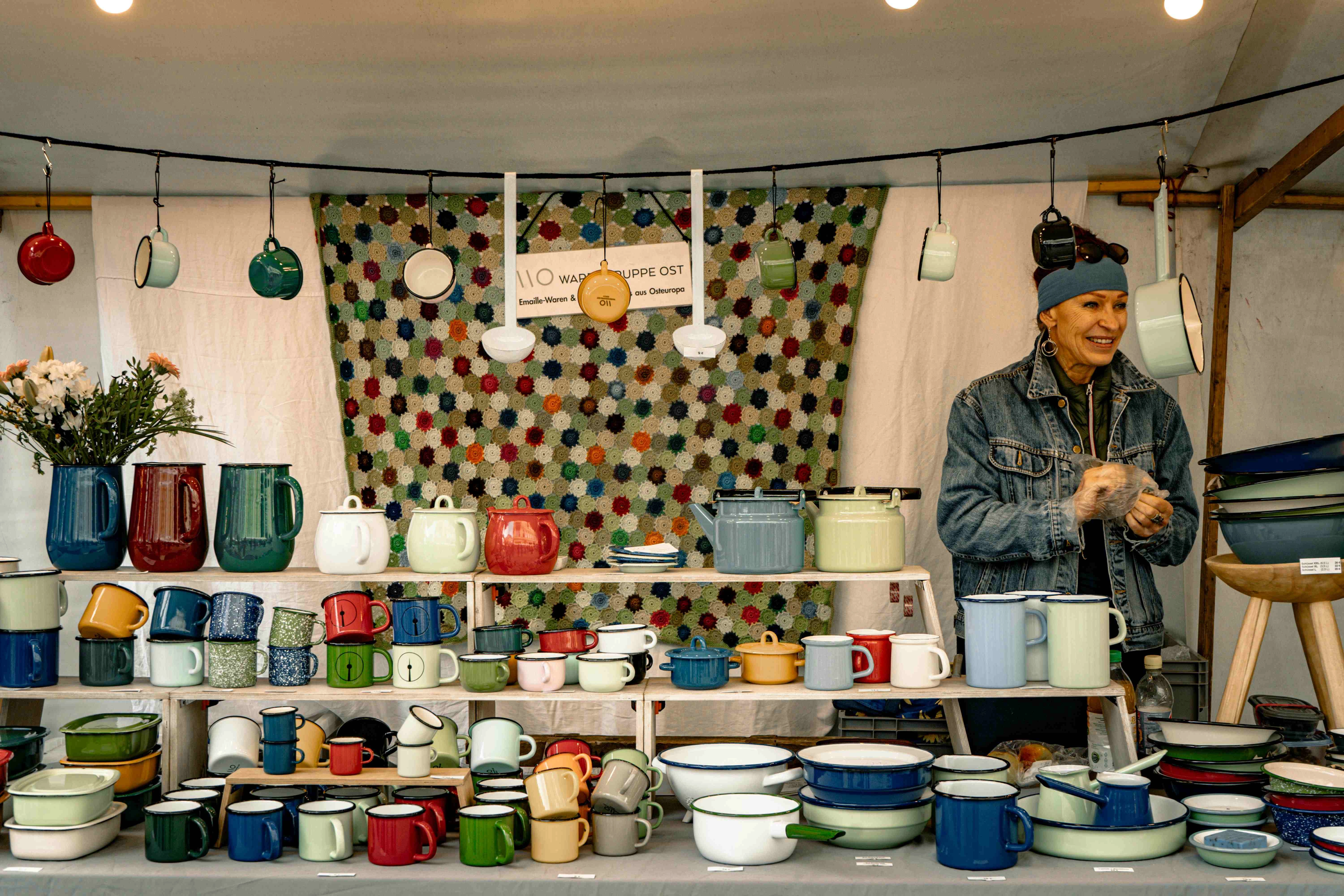 Colorful Enamel Kitchenware Display