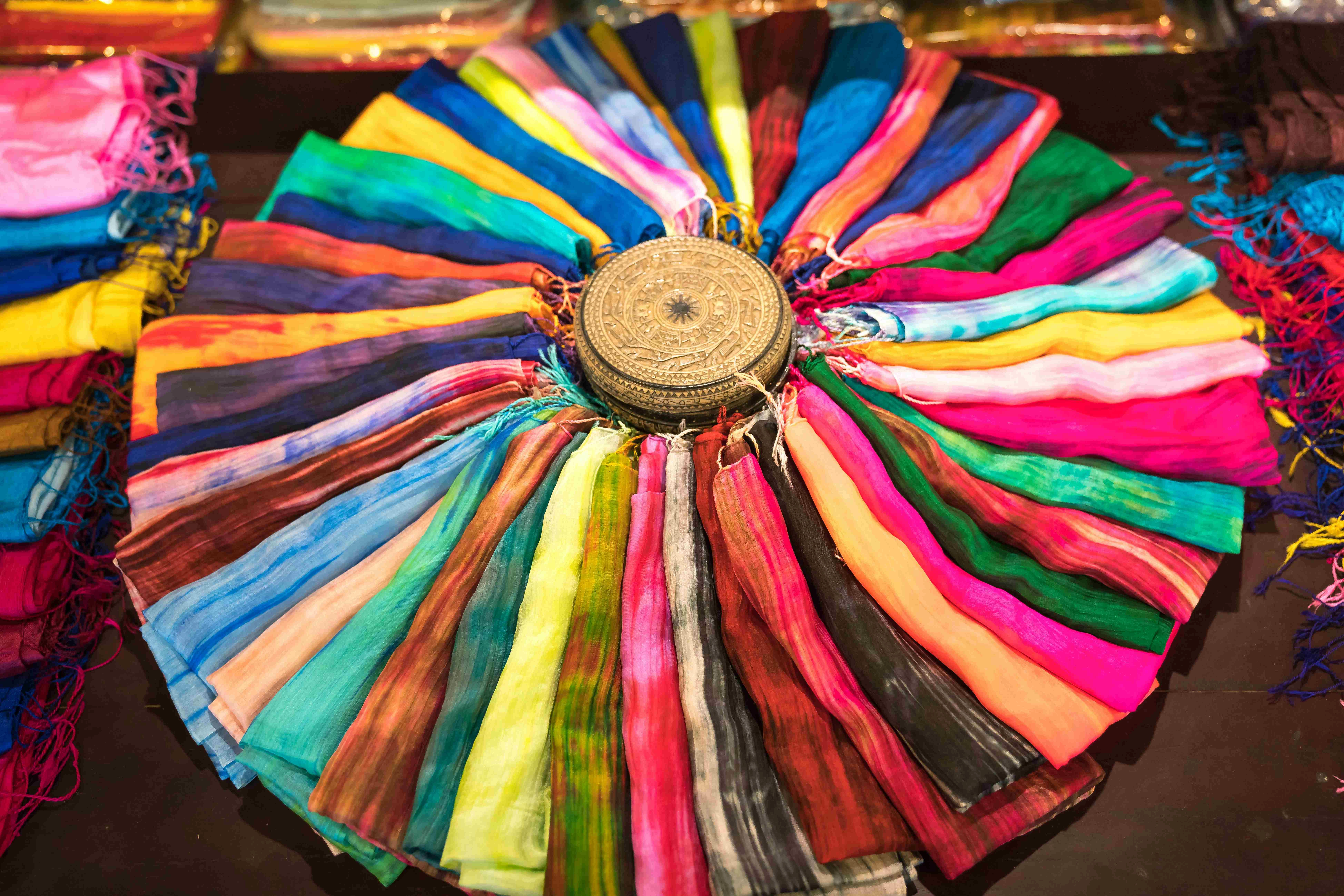 Colorful Tassels with Gold Medallion Colorful Tassels with Gold Medallion
