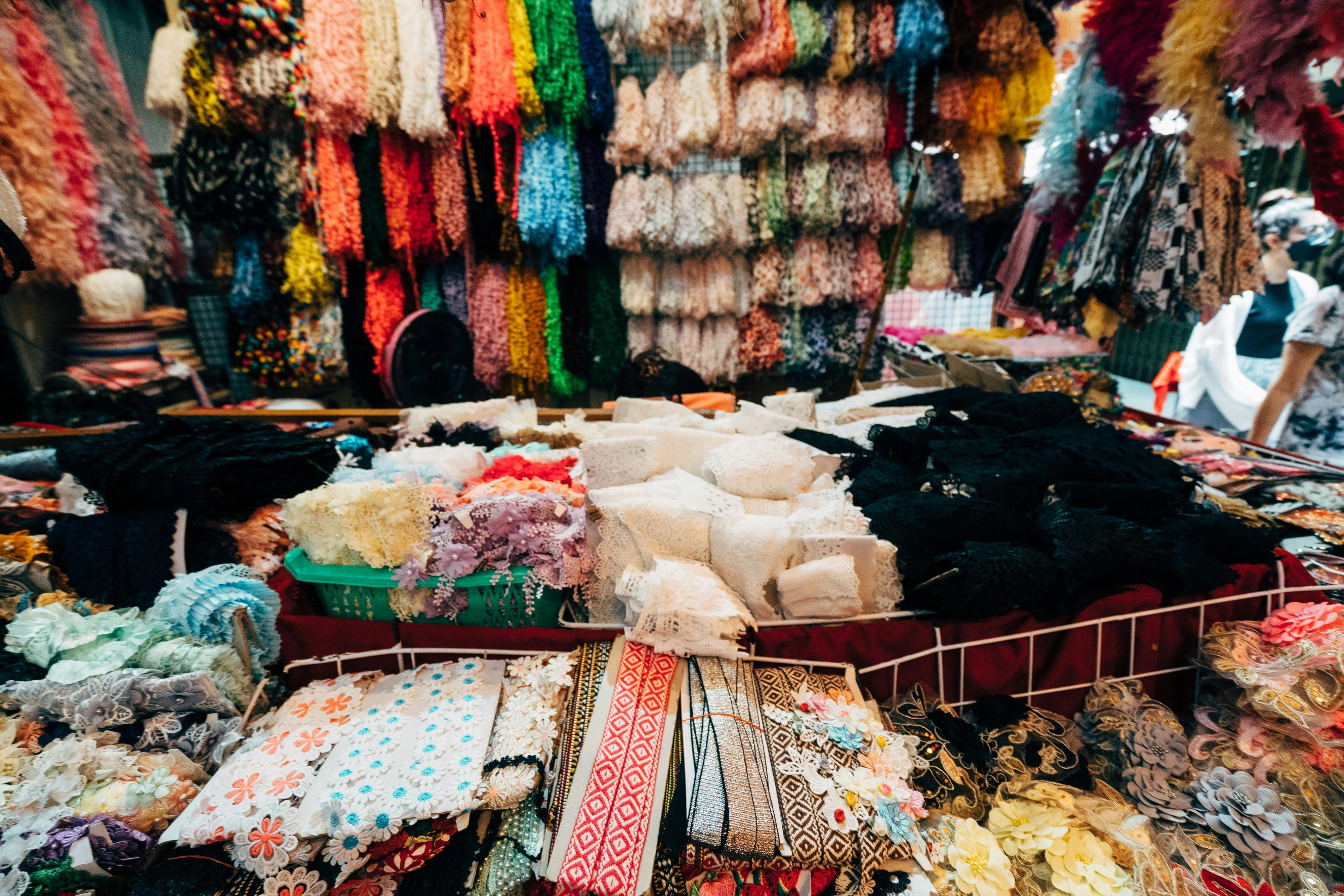 Colorful Textile Market Stall Colorful Textile Market Stall