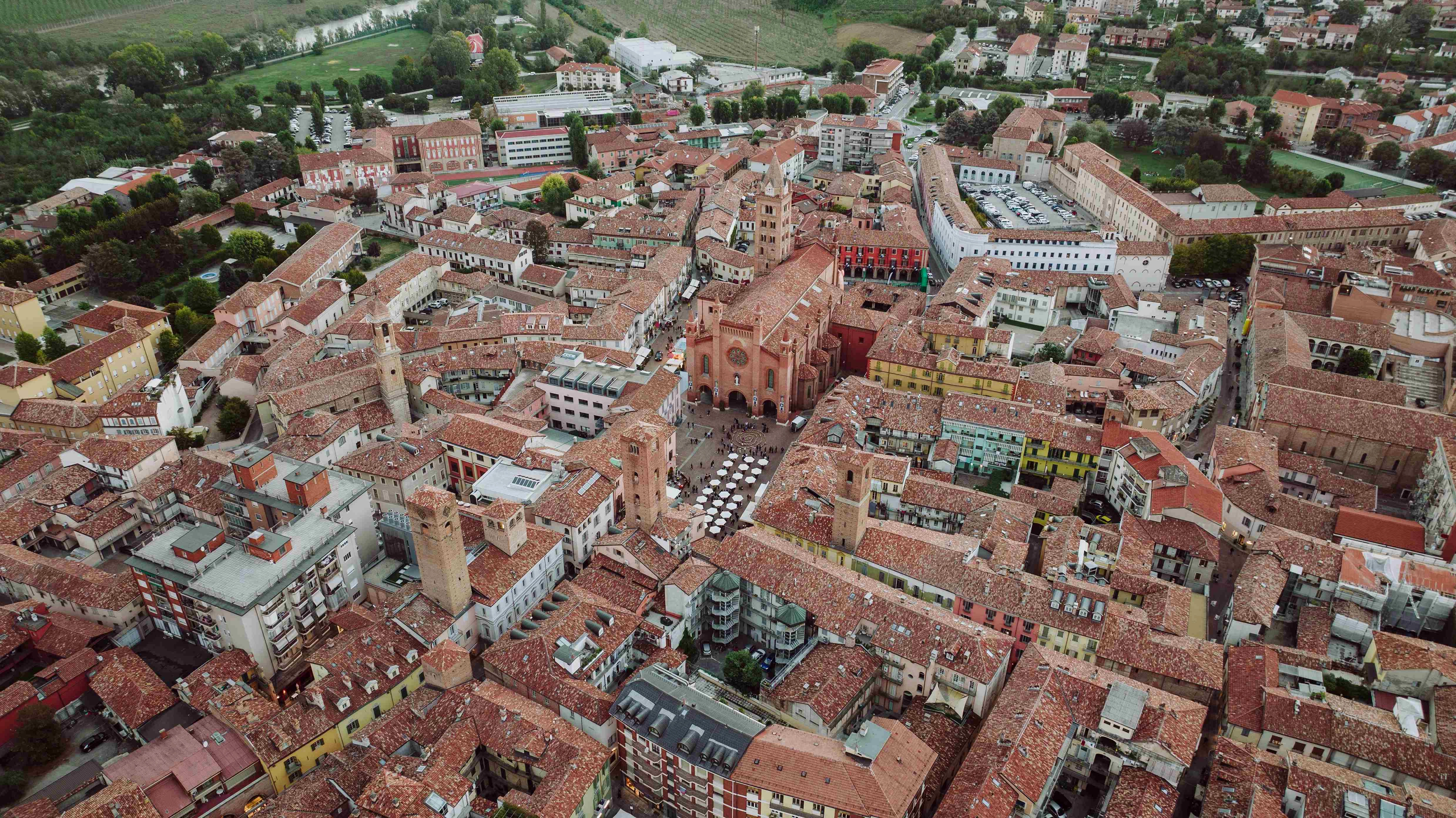 Medieval Italian Town Aerial Medieval Italian Town Aerial