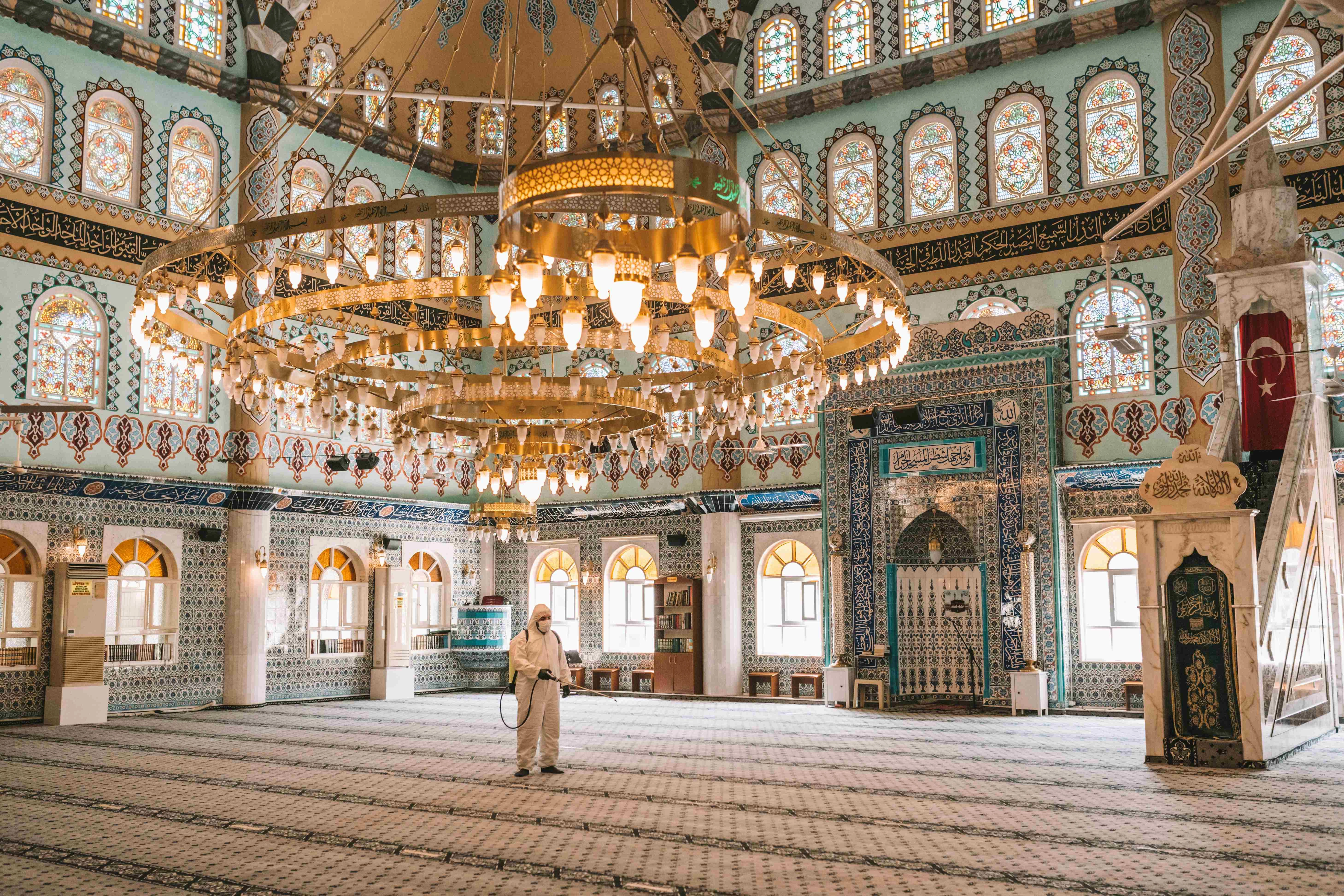 Ornate Turkish Mosque Interior Ornate Turkish Mosque Interior