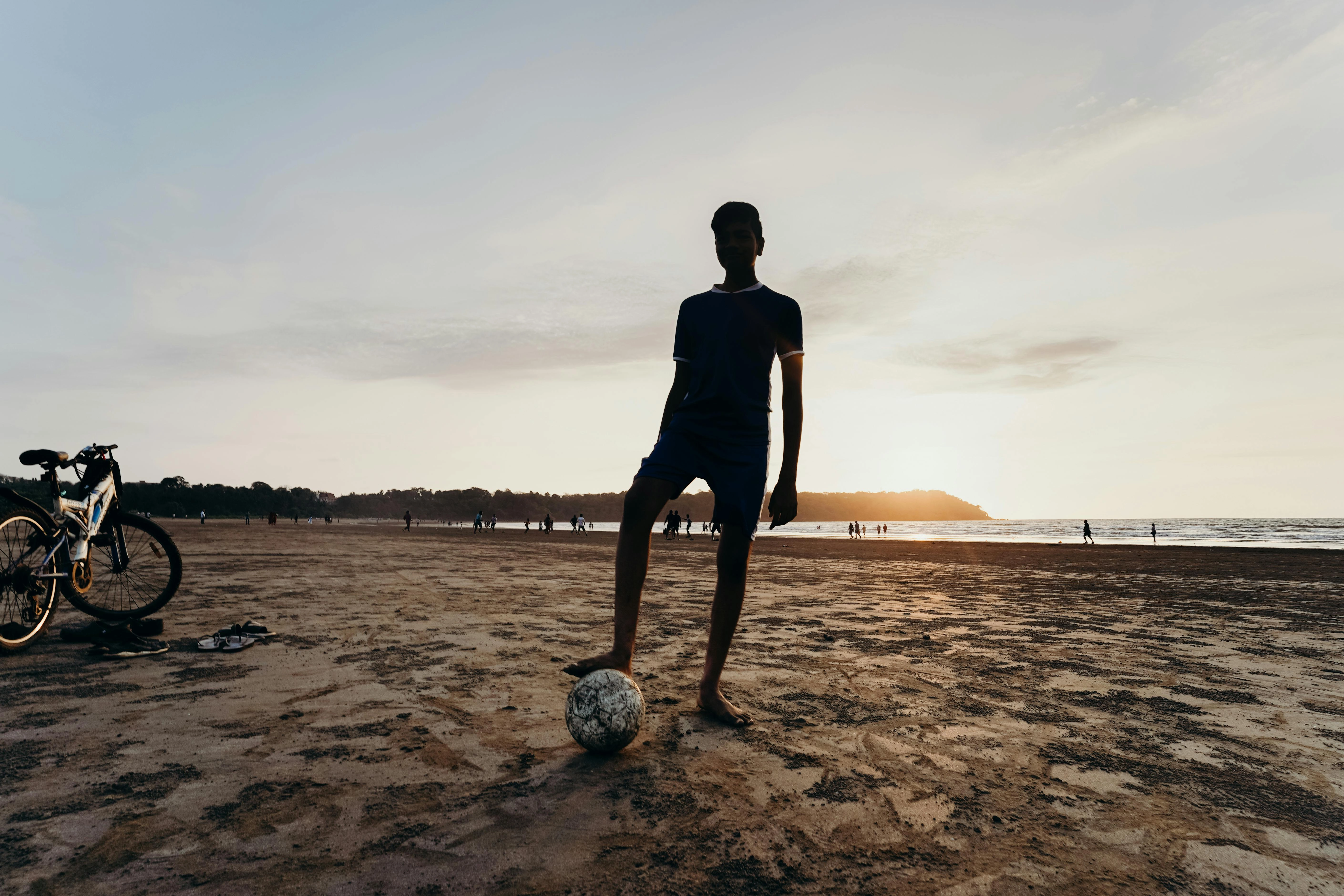 Sunset Beach Soccer Silhouette Sunset Beach Soccer Silhouette