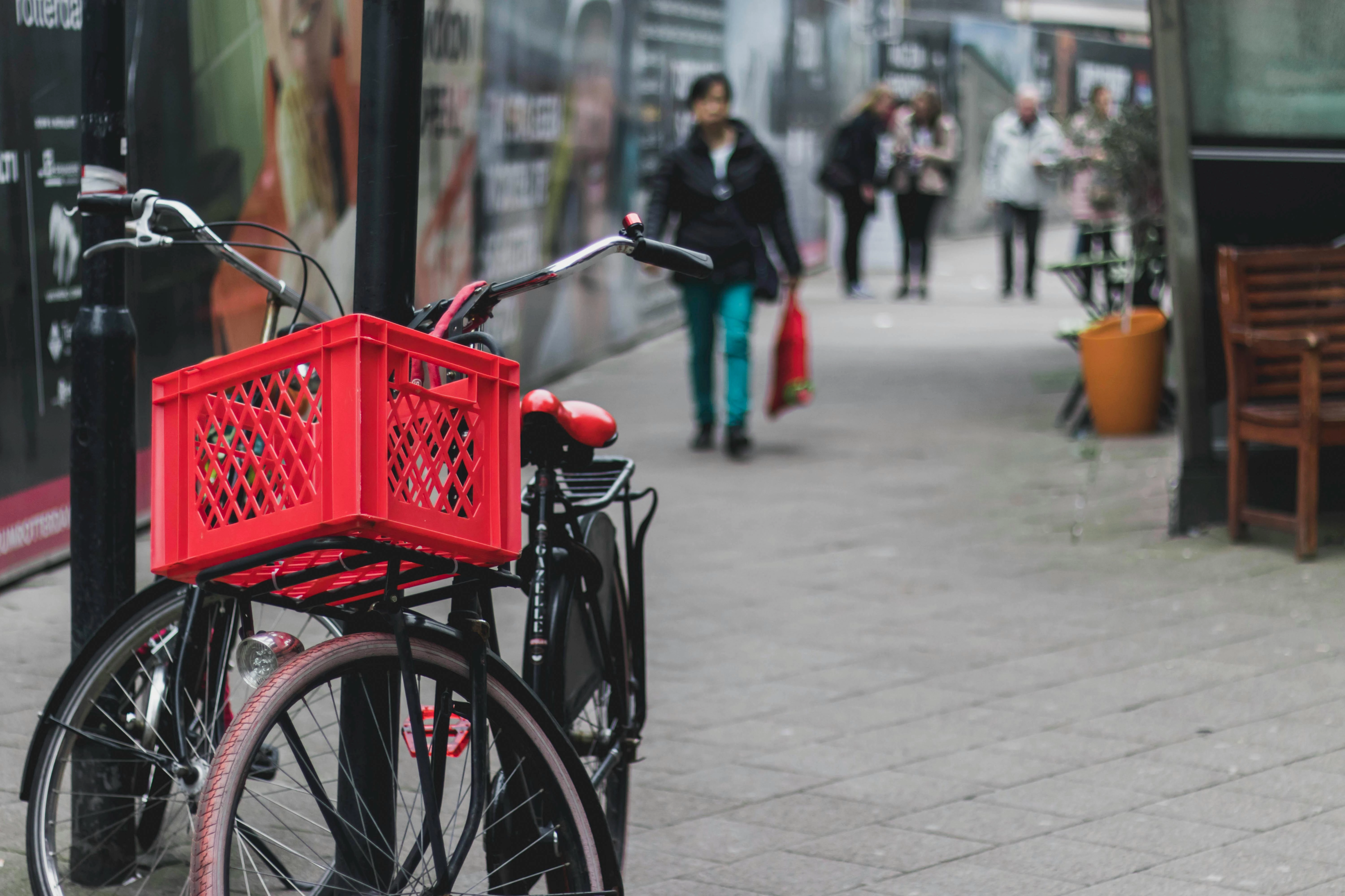 Urban Bicycle Shopping Scene Urban Bicycle Shopping Scene