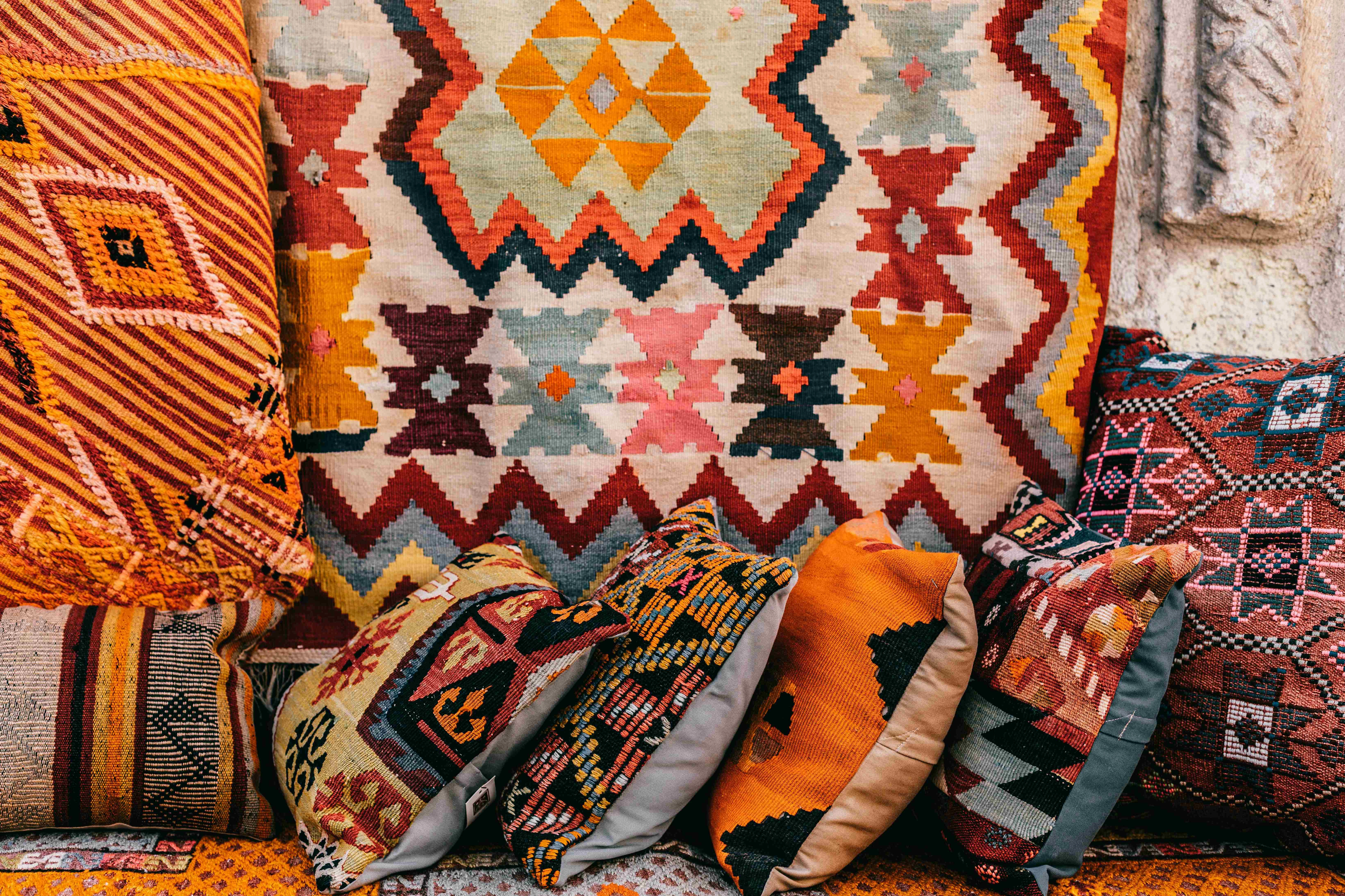 Vibrant Ethnic Textile Display Vibrant Ethnic Textile Display