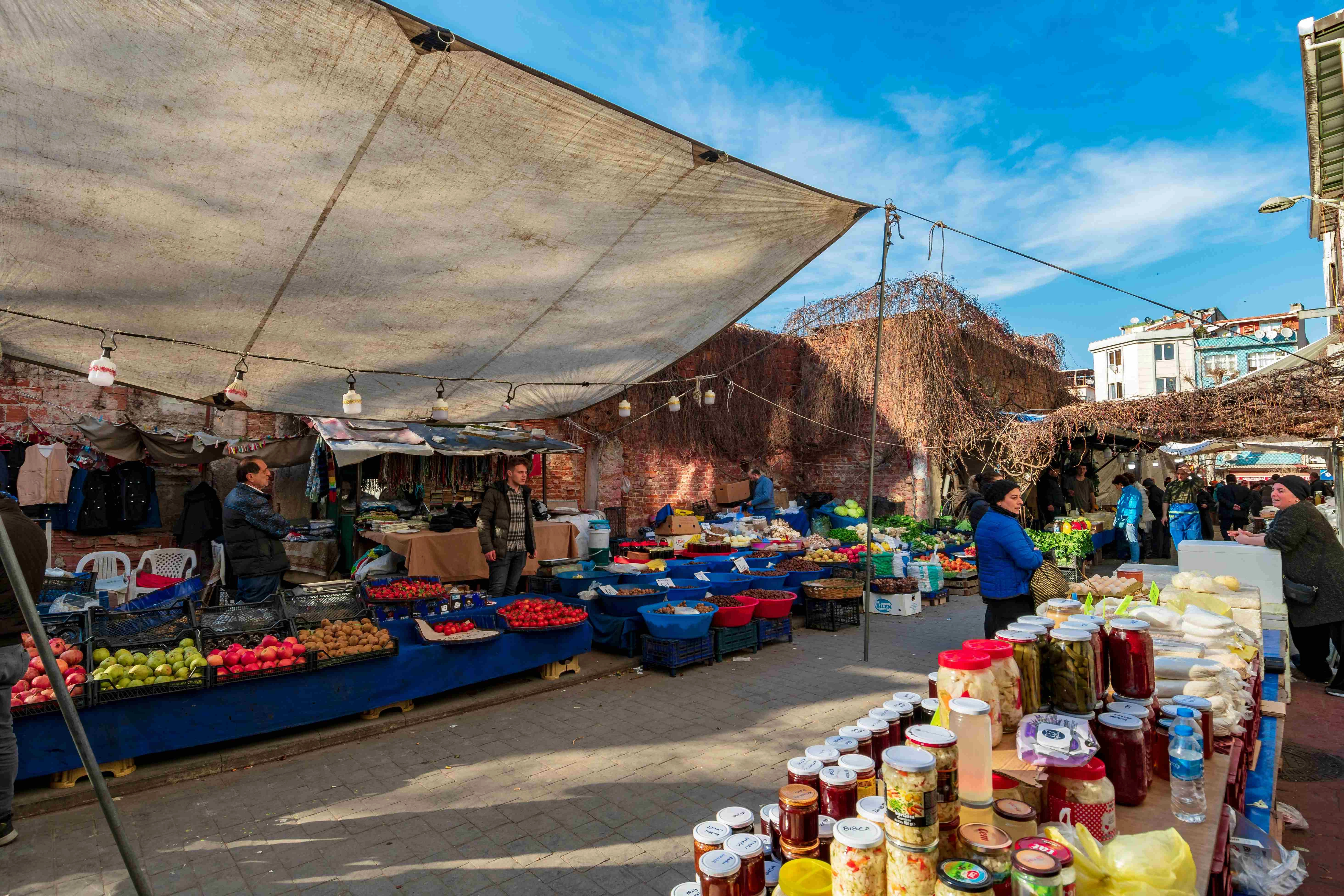 Vibrant Outdoor Market Scene Vibrant Outdoor Market Scene