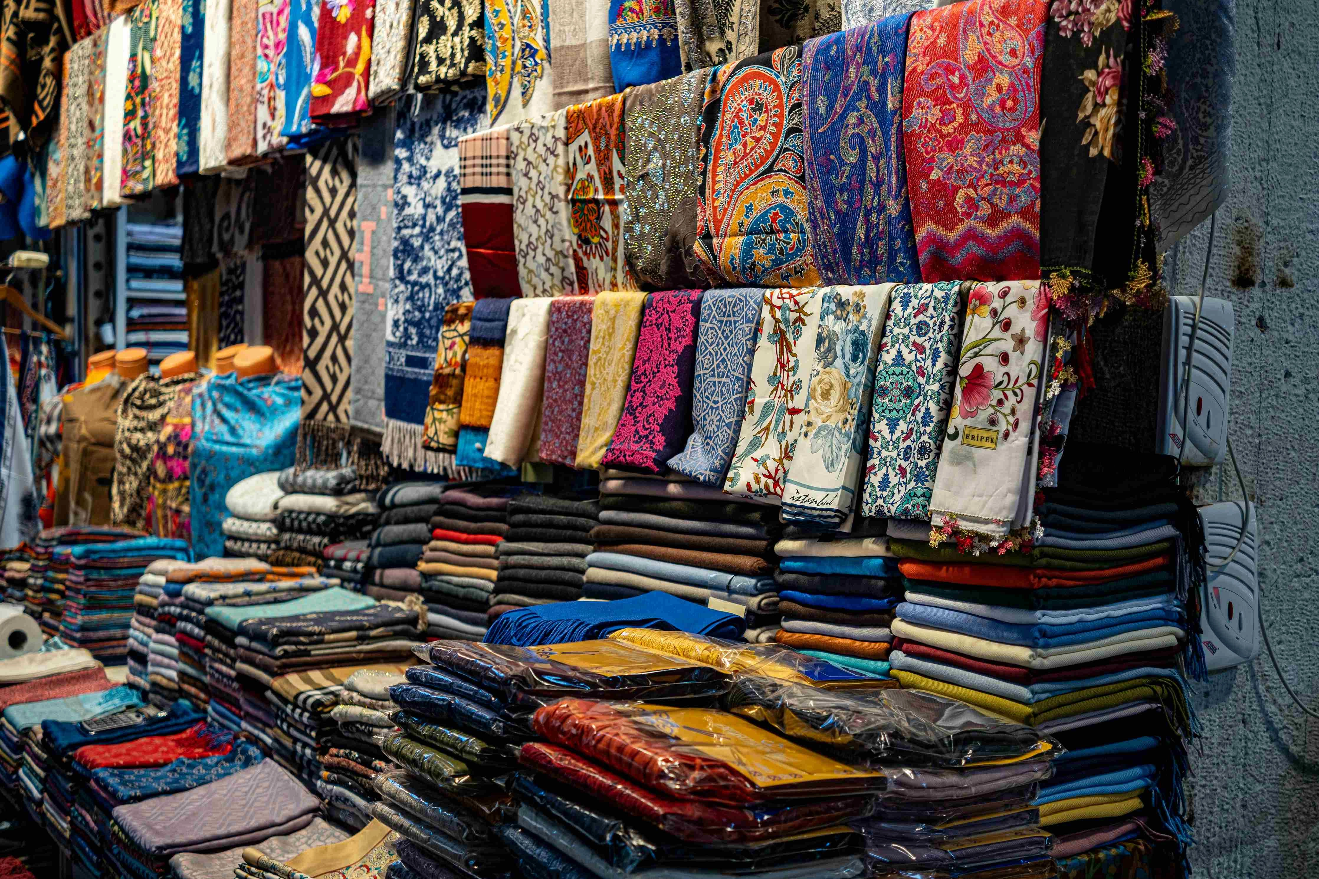 Vibrant Textile Market Display Vibrant Textile Market Display