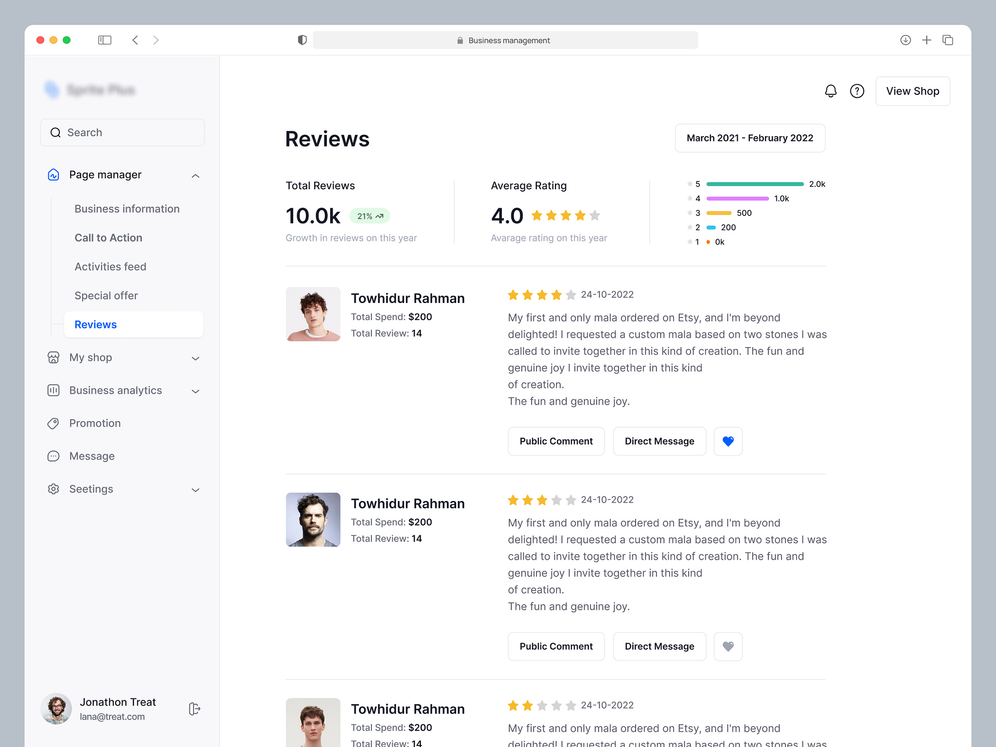 Customer product reviews Customer product reviews