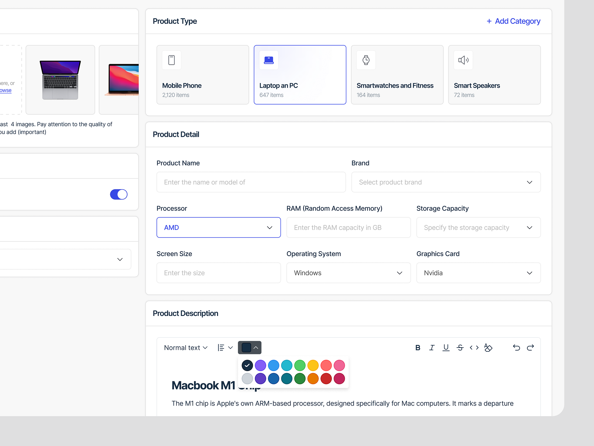Product customization options Product customization options